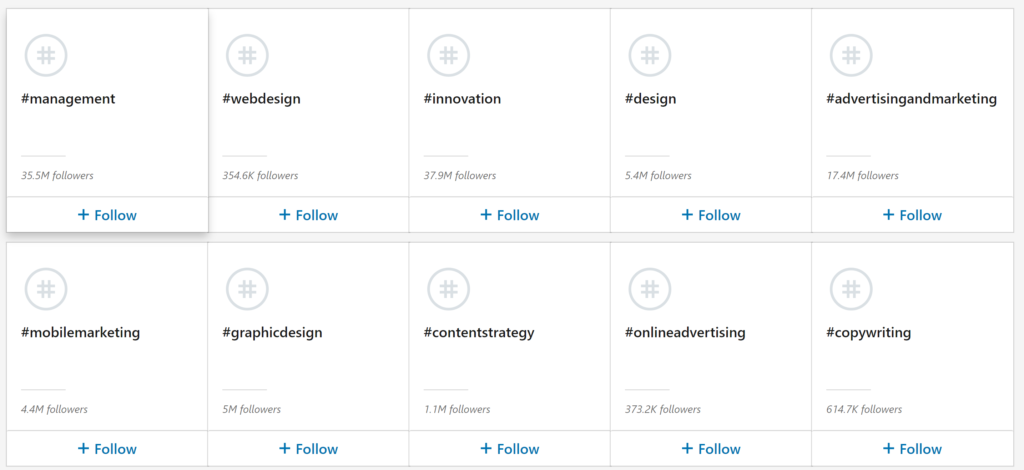 Recent LinkedIn trends hashtags